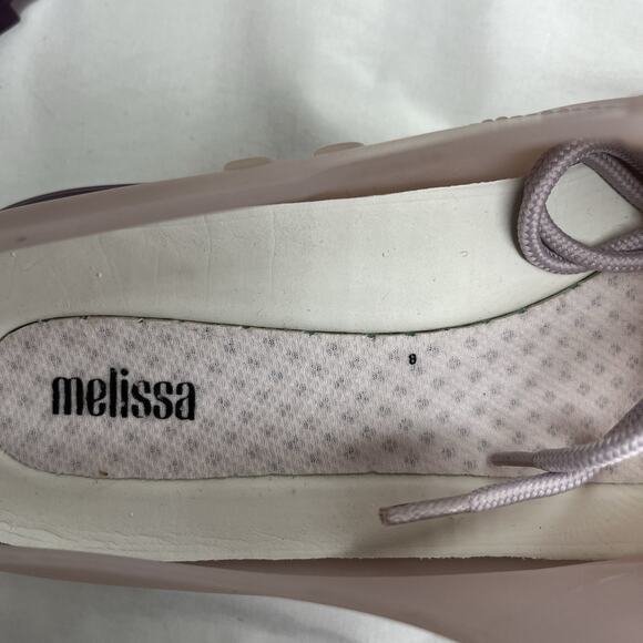 Melissa Pink Lace Up Vegan Shoes Size 9 NWOB Made in Brazil Waterproof, unique - Picture 4 of 10